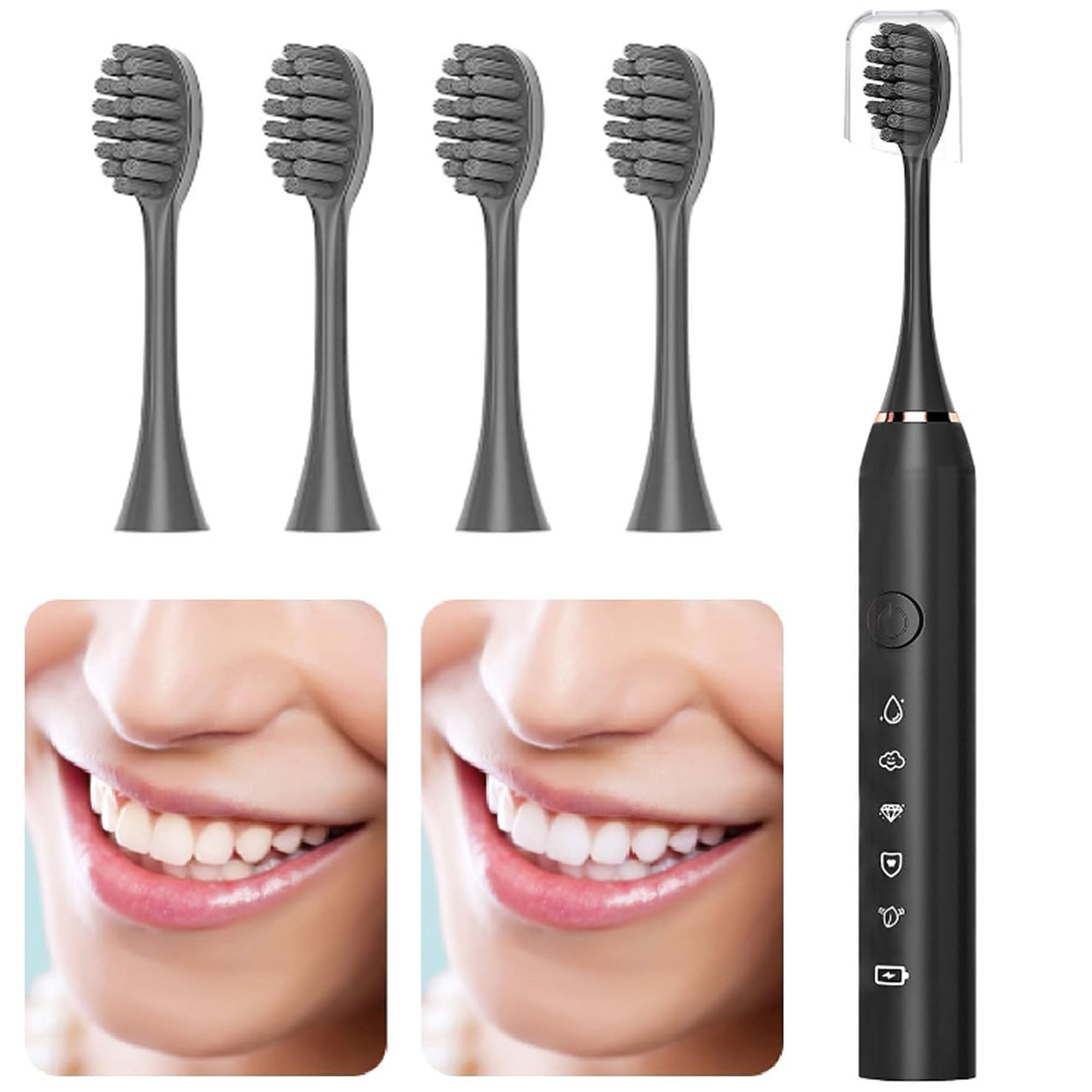 Rechargeable Sonic Toothbrush With 3 Brush Heads