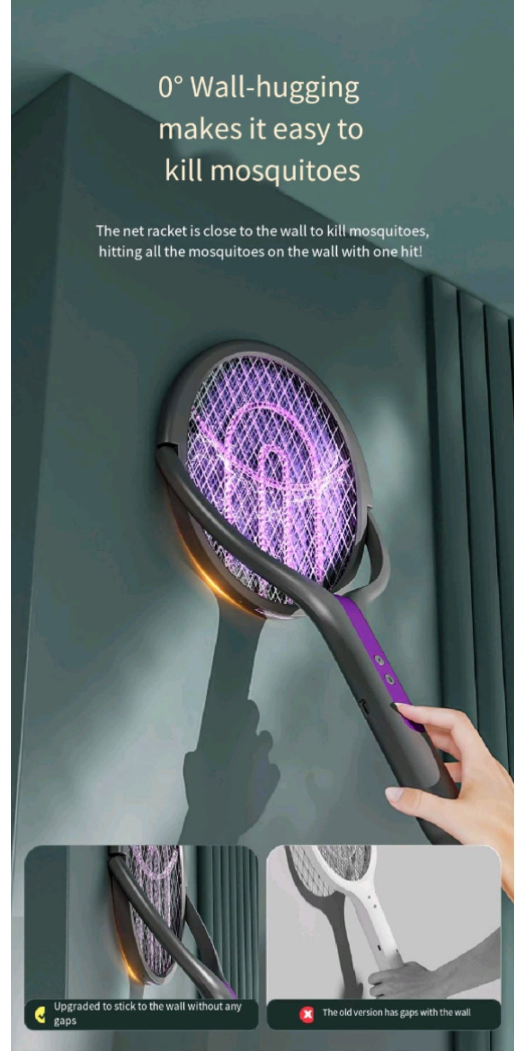 Rotatable And Retractable Electric Mosquito Swatter