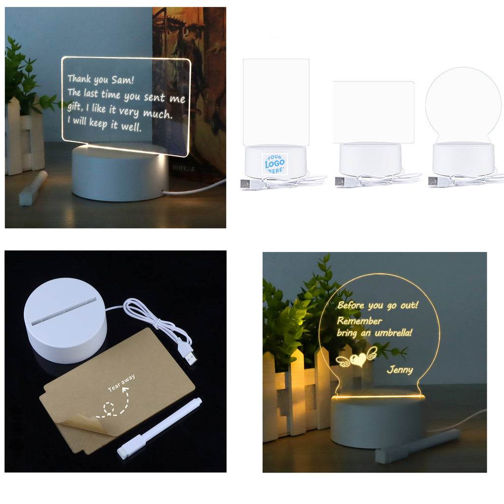 Led Message Board Night Light Usb Powered Acrylic Memo Lamp