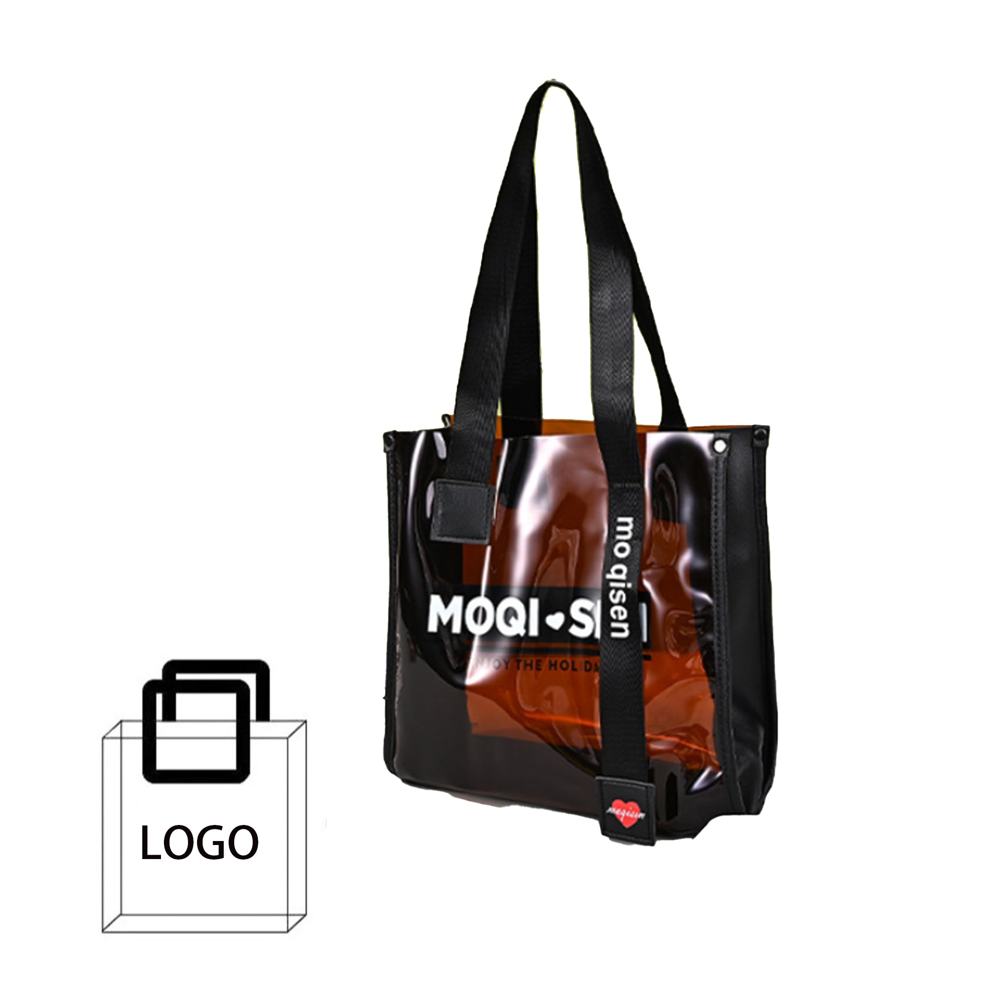Transparent PVC Waterproof Shopping Tote Bag