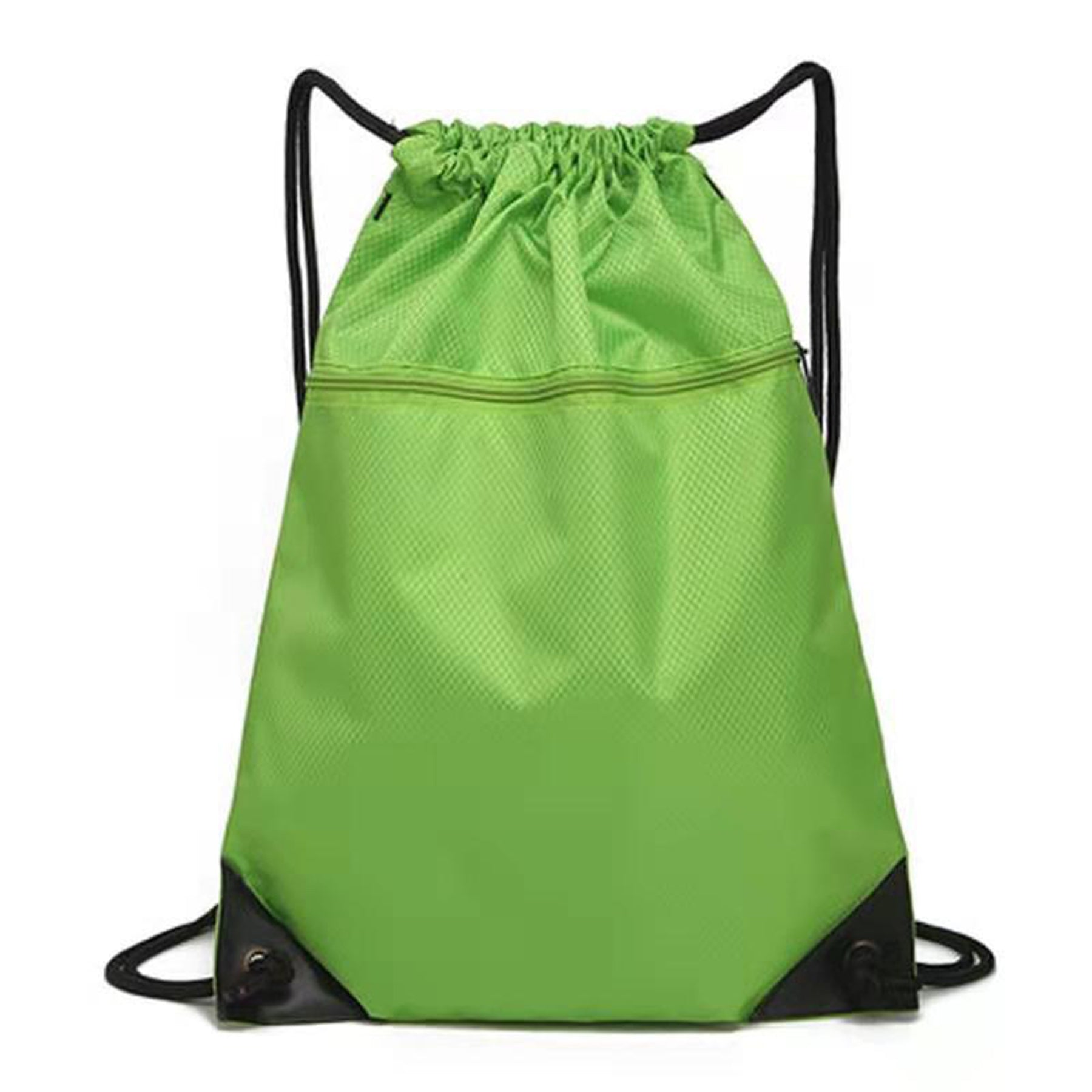 Drawstring Backpack with Front Zipper Pocket