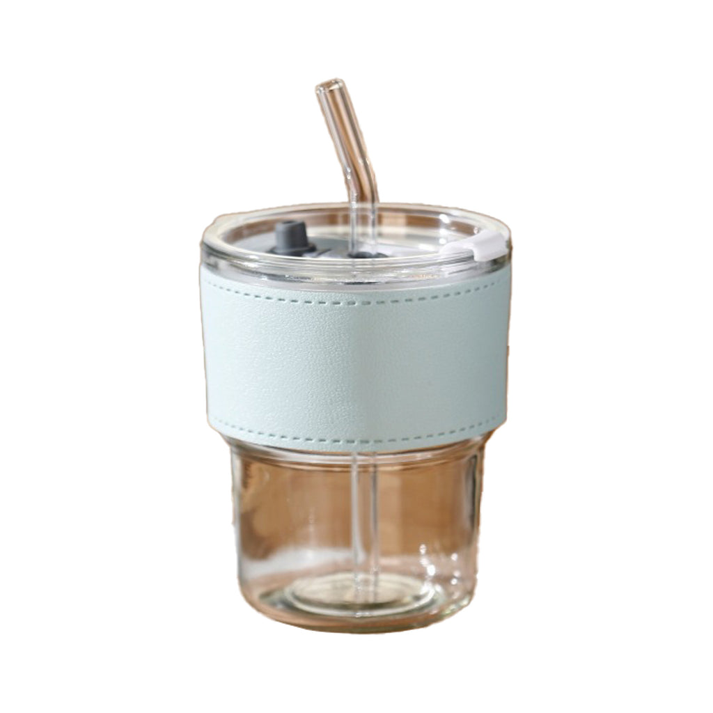 Mini Glass Water Cup With Straw