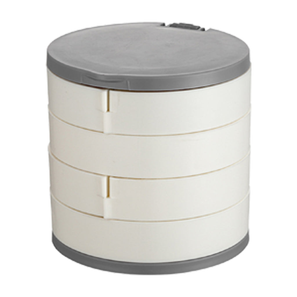 4 Layer Rotating Plastic Jewelry Box With Mirror