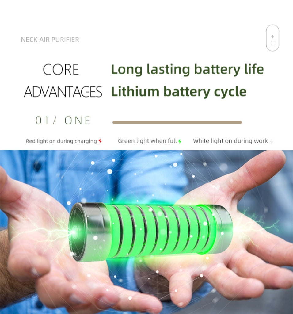 Neck Air Purifier With Negative Ion Technology