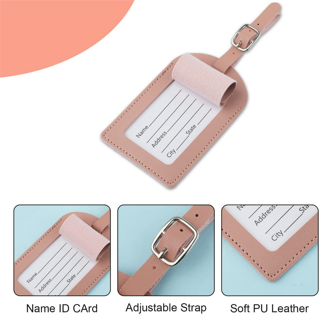 PU Leather Luggage Tag with Adjustable Strap