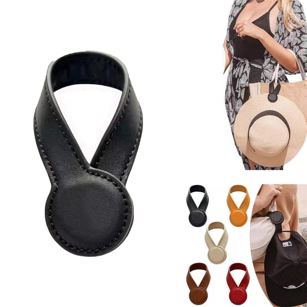 Multi-Use Leather Magnetic Hat Clip-Cap Holder Accessory
