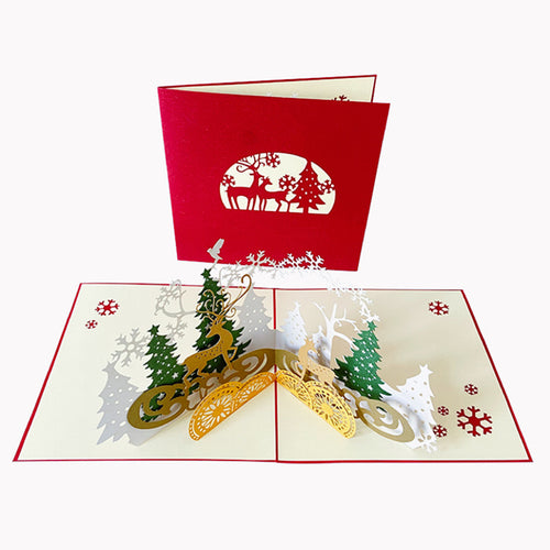 3D Christmas Greeting Cards With Envelopes