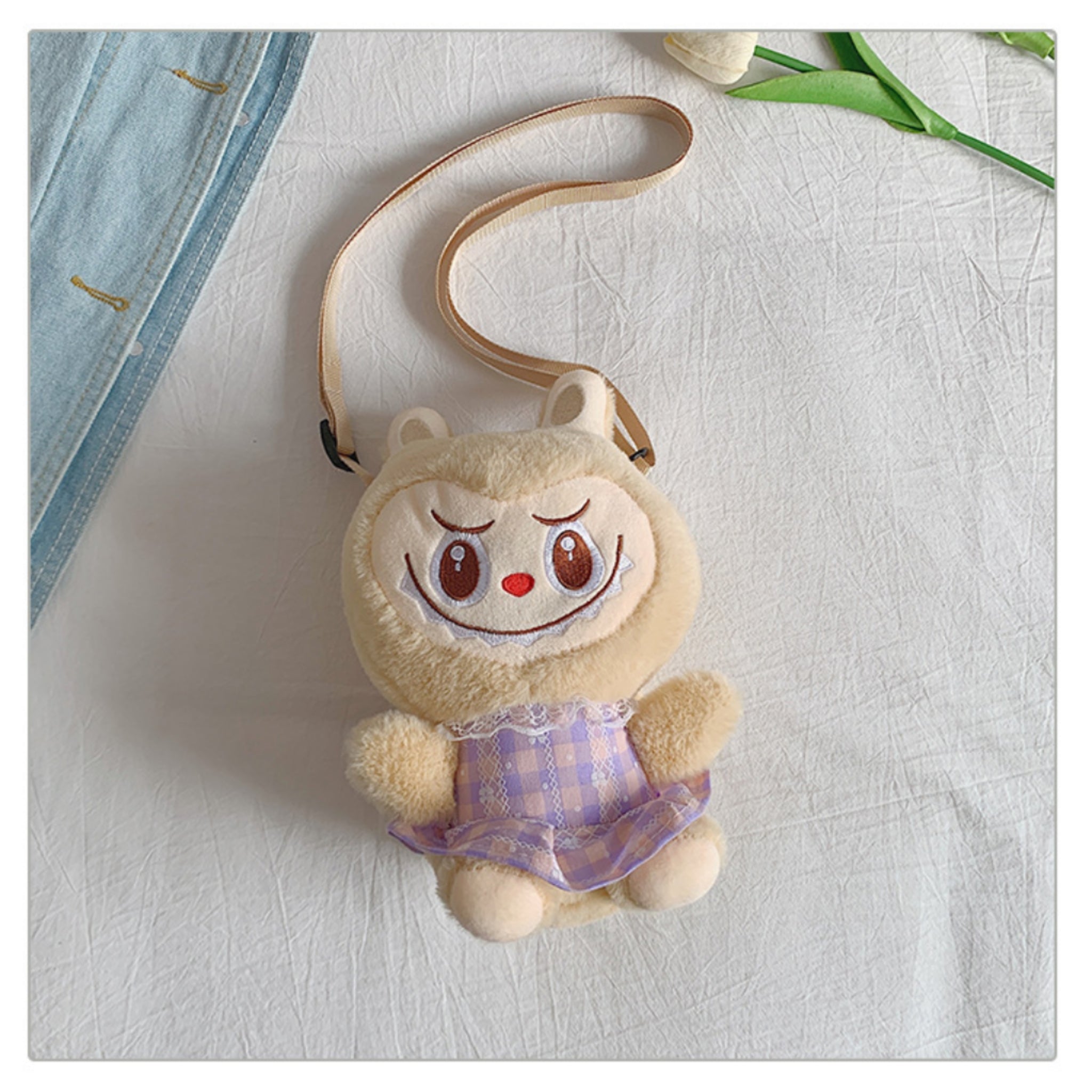Labubu Plush Backpack Girls Bubble Rabbit Crossbody Gift