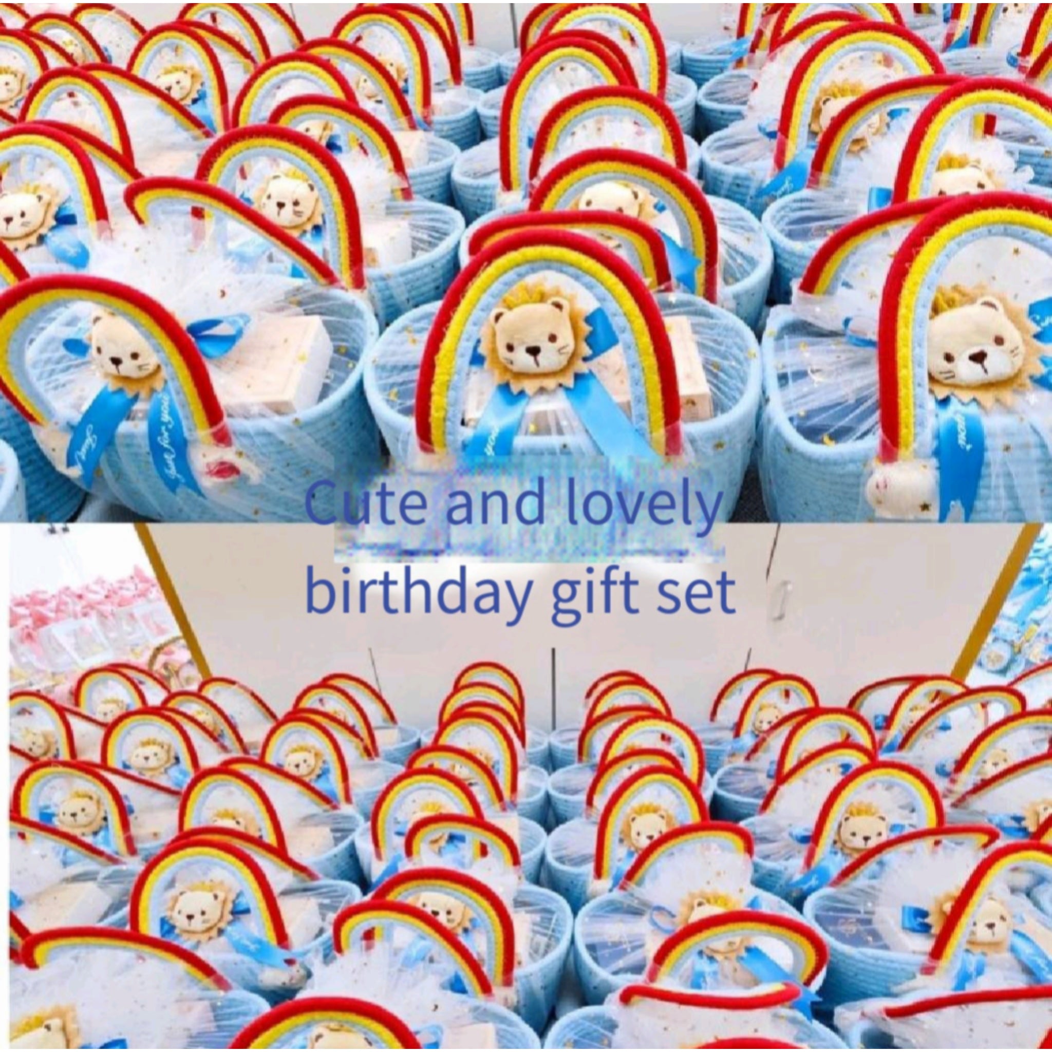 Rainbow Woven Baby Shower Keepsake Gift Basket