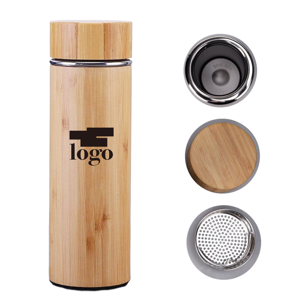 15 Oz Bamboo Stainless Steel Insulated Cup