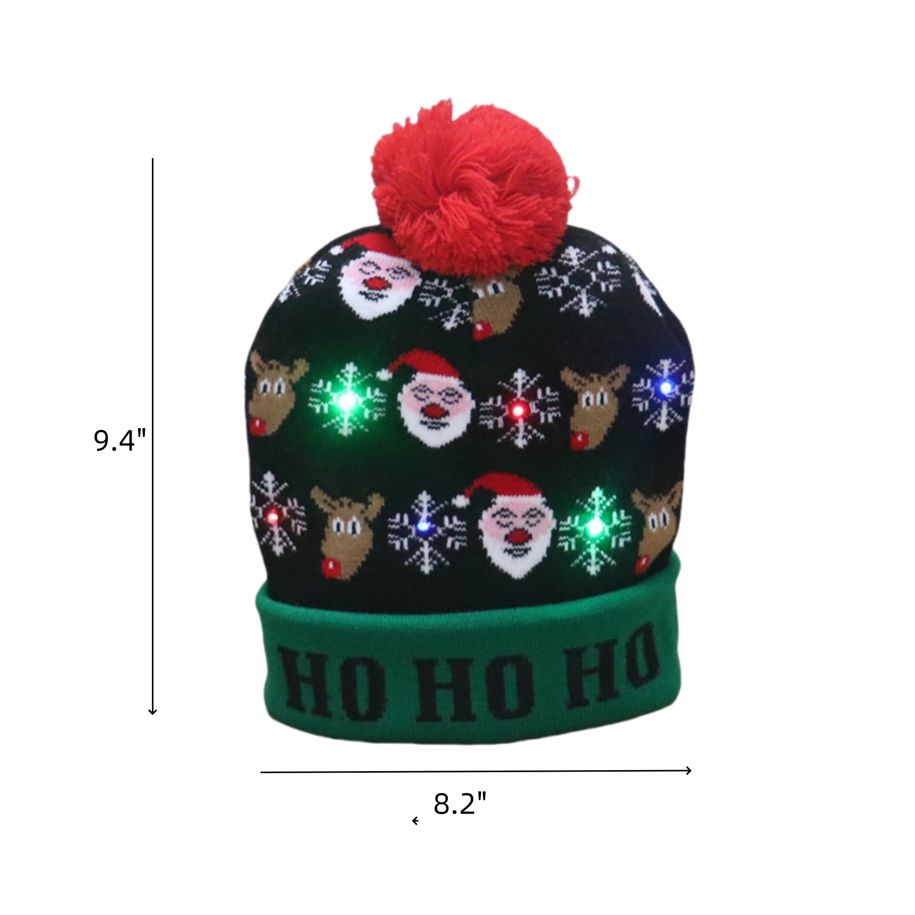 Christmas Led Light Up Beanie Hat Knitted