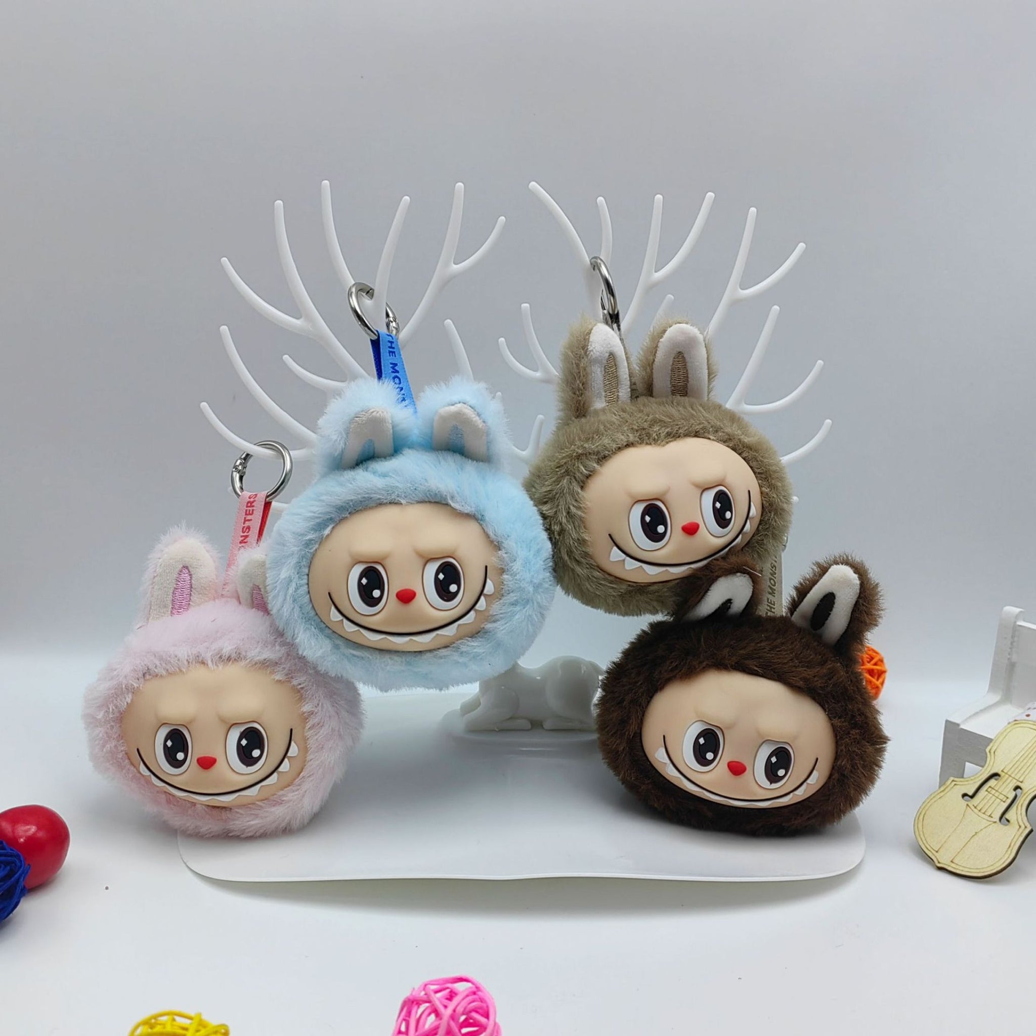Vinyl Face Labubu Plush Keychain Bubble Rabbit Charm