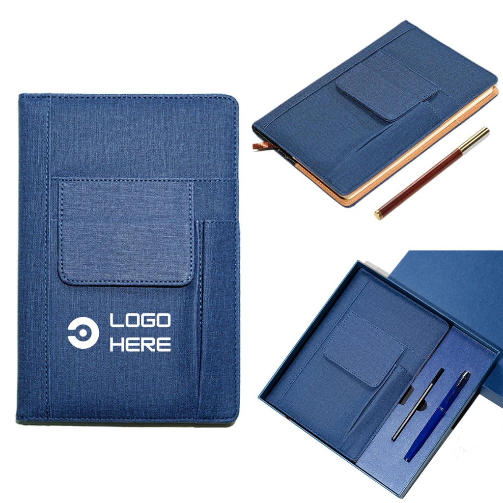 Leather Notebook with Pen Set