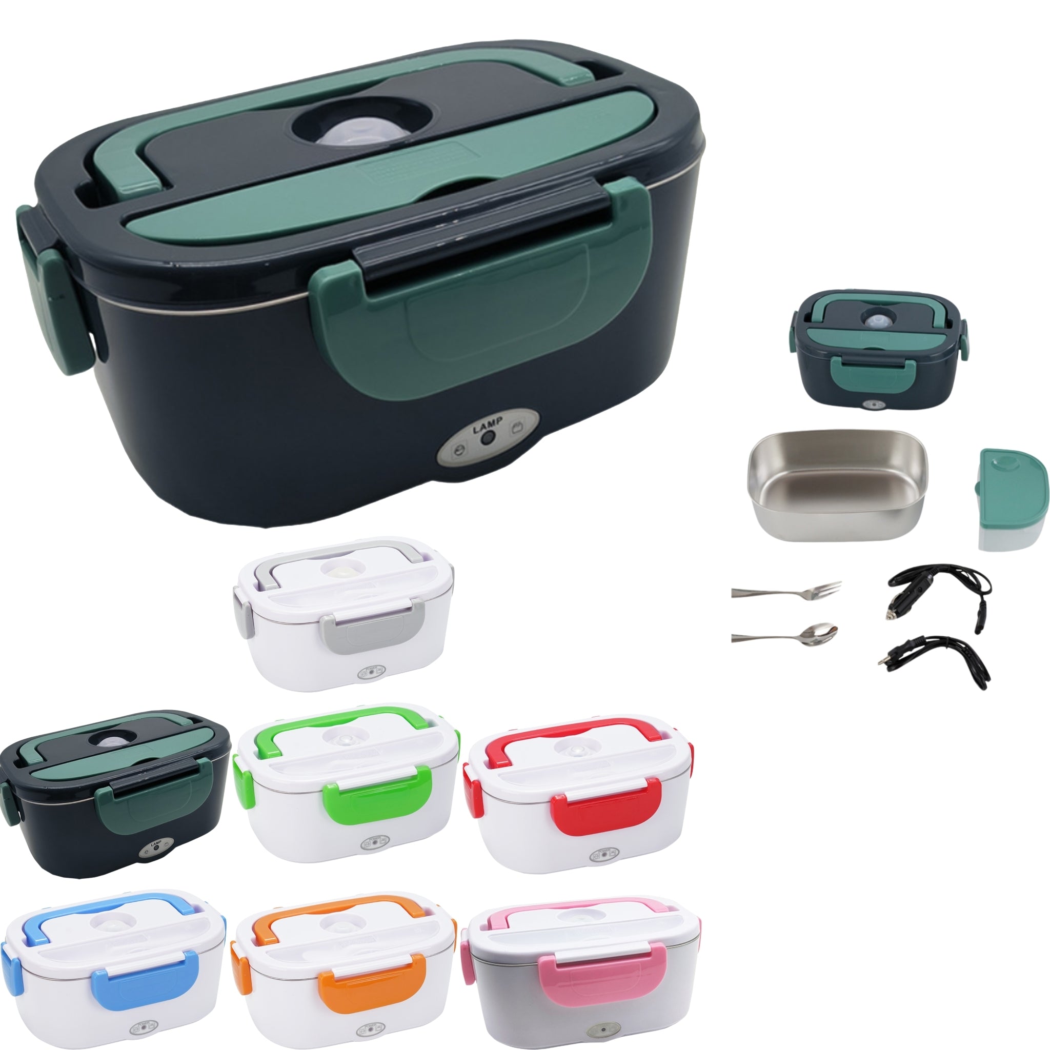 Stainless Steel Electric Lunch Box - Office Food Warmer 110V