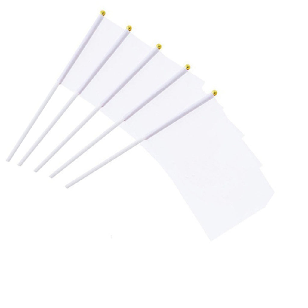 Customizable White Polyester Hand Waving Flags