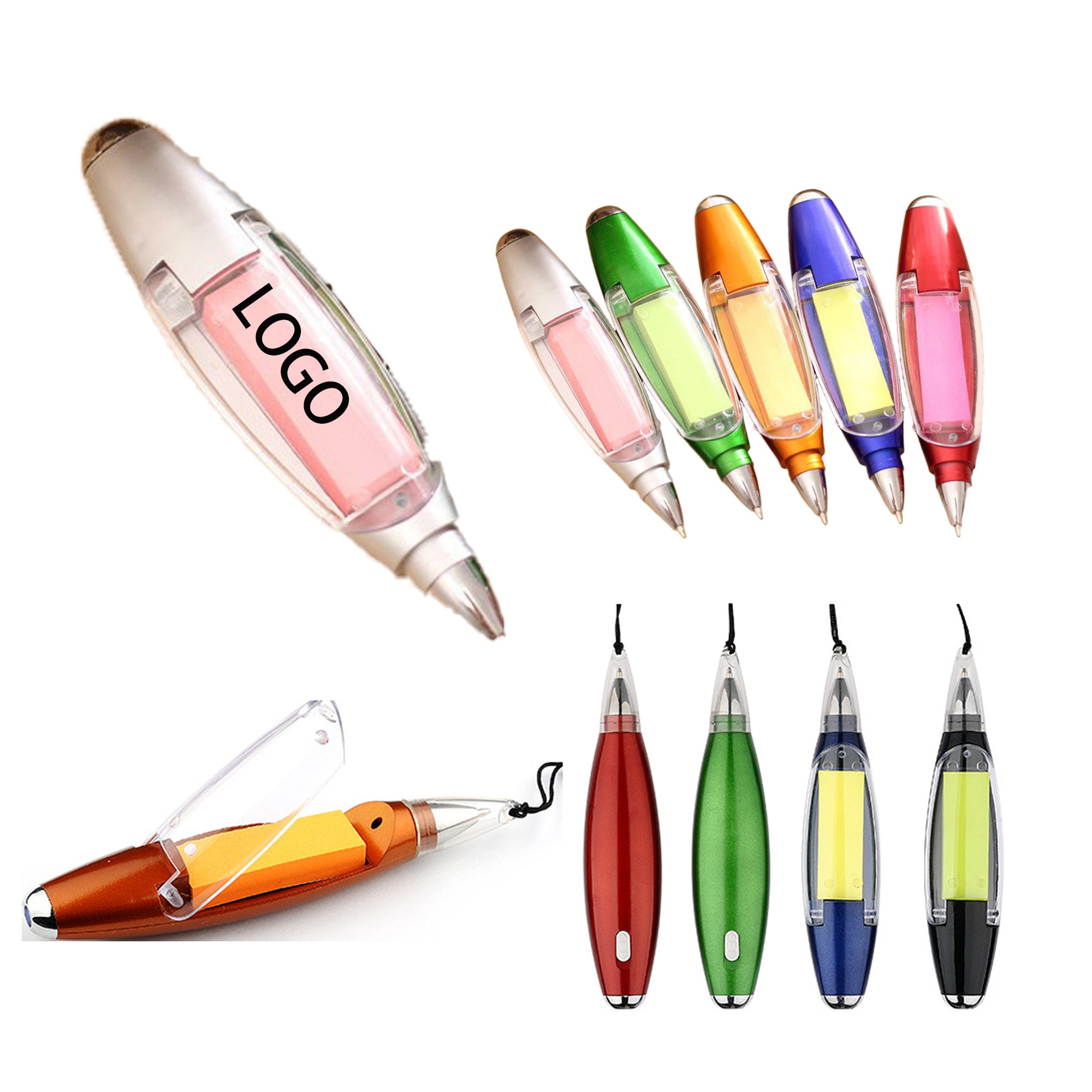 3-in-1 Multi-Function Note Light Lanyard Ballpoint Pen