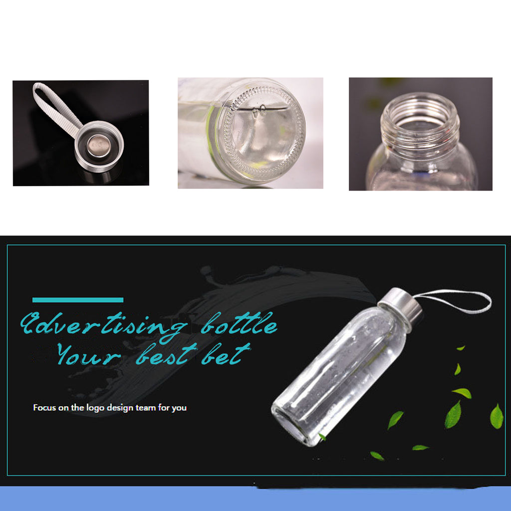 17 Oz Stainless Lid Glass Bottles