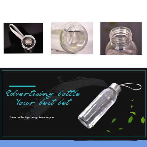 17 Oz Stainless Lid Glass Bottles