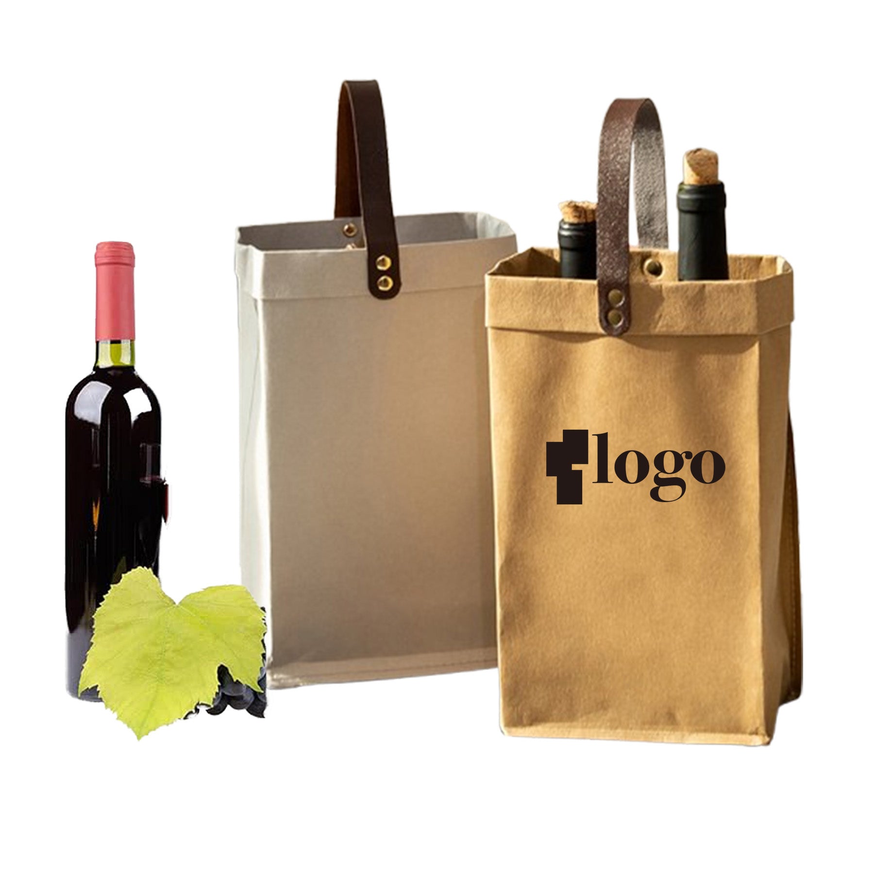 Reusable 2-Bottle Wine Tote Bag