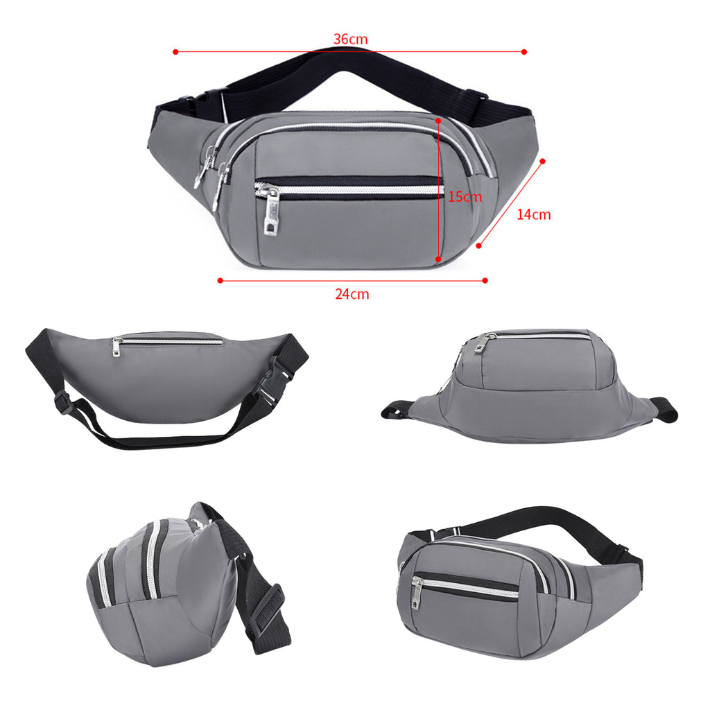 Waterproof Oxford Cloth Waist Pack Multi-functional Simple Waist Bag