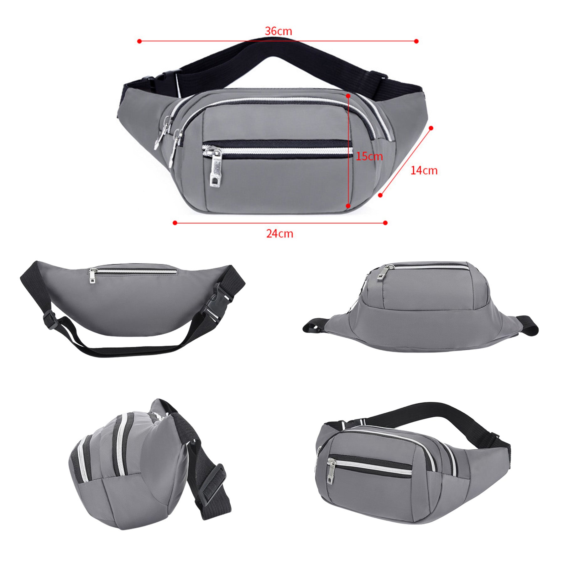 Waterproof Oxford Cloth Waist Pack Multi-functional Simple Waist Bag