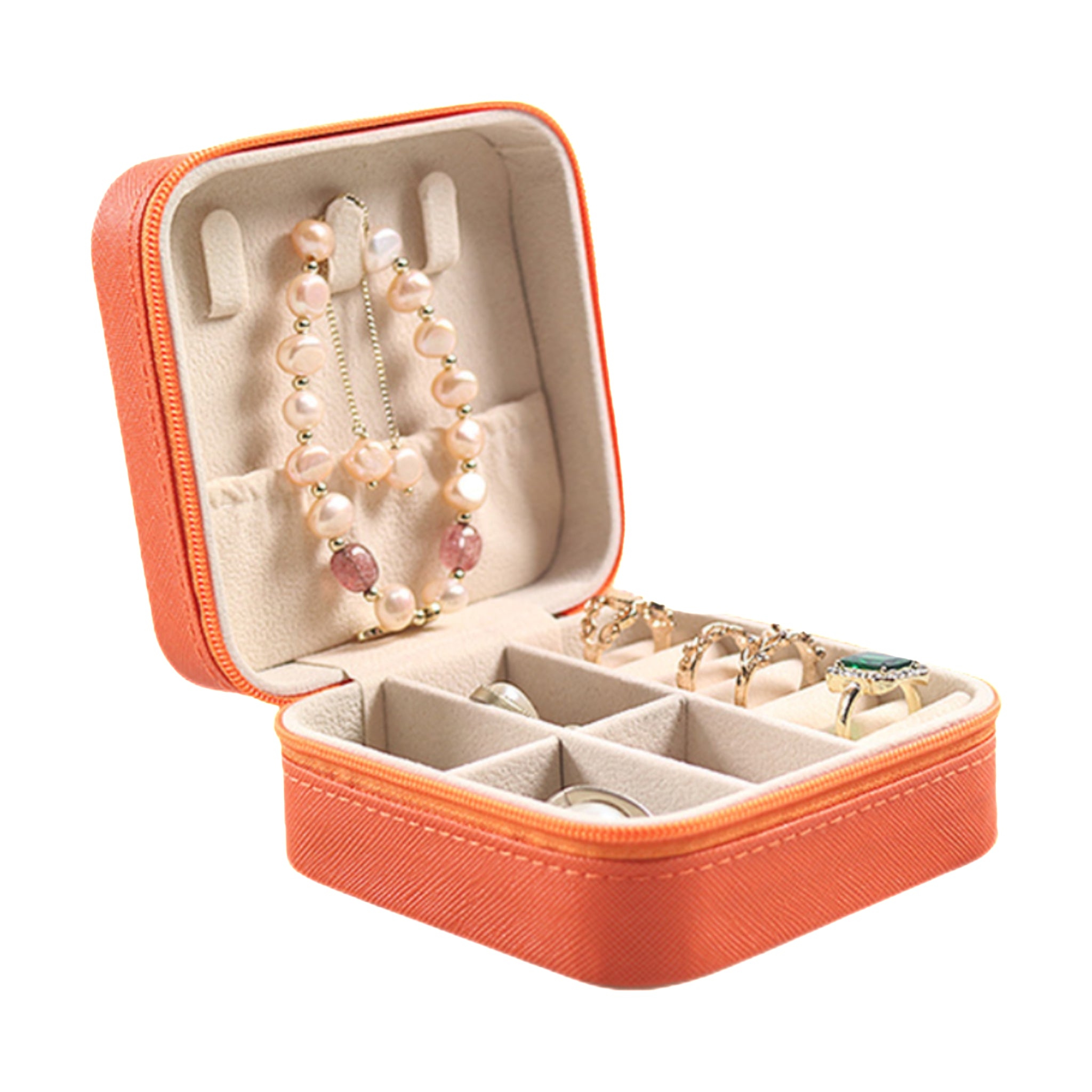 Square Zipper Jewelry Storage Box