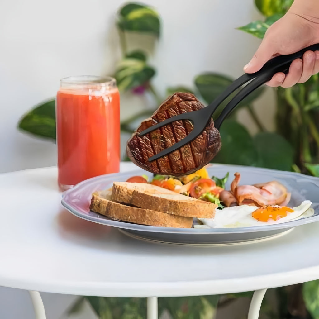 Grip and Flip Spatula Tong Multi-purpose Use Non-Stick Kitchen Egg Flipper Spatula