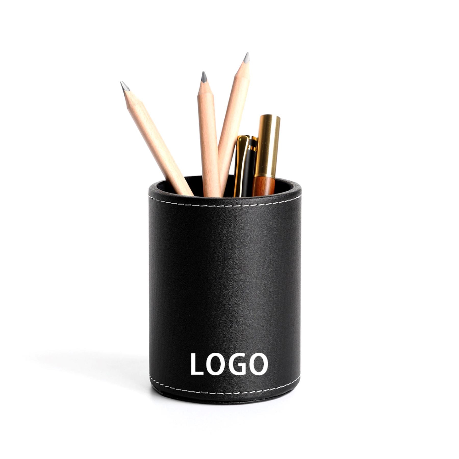 Round Leather Pen Holder