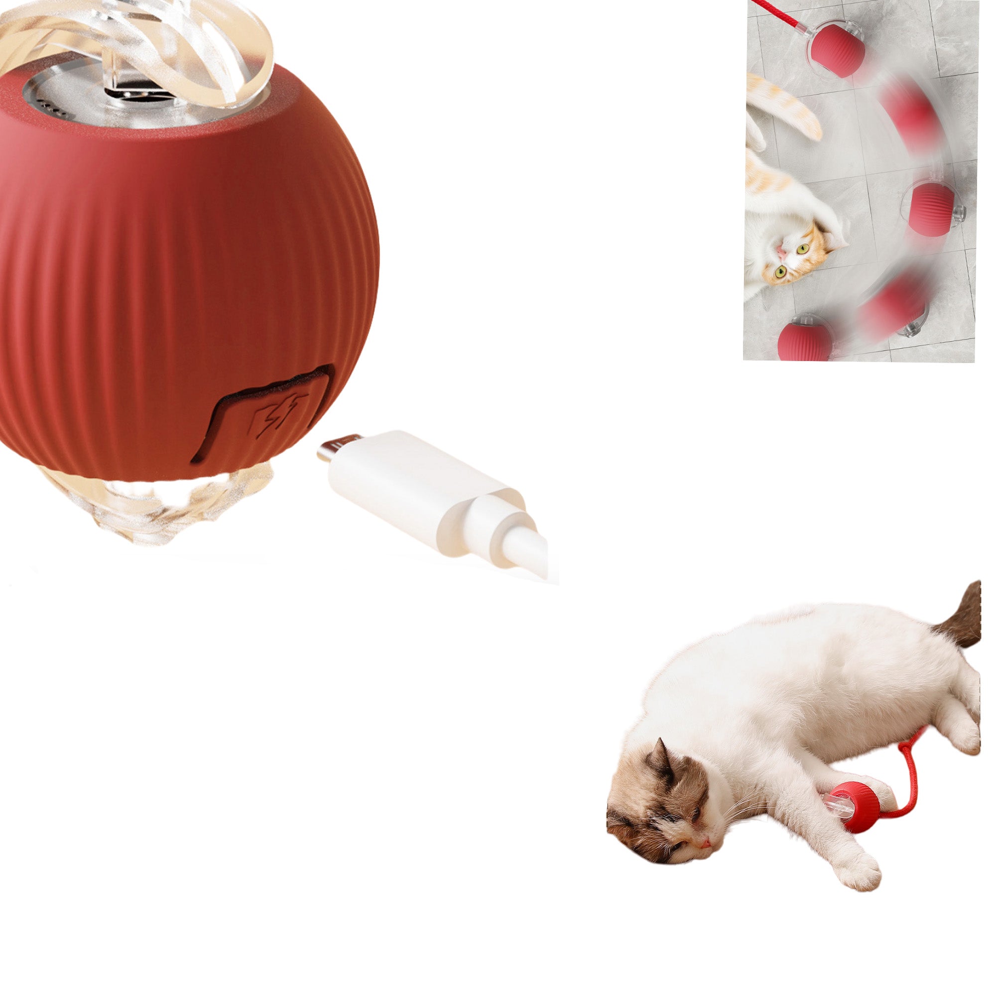 Cat Toys Automatic Lifting Plush Ball