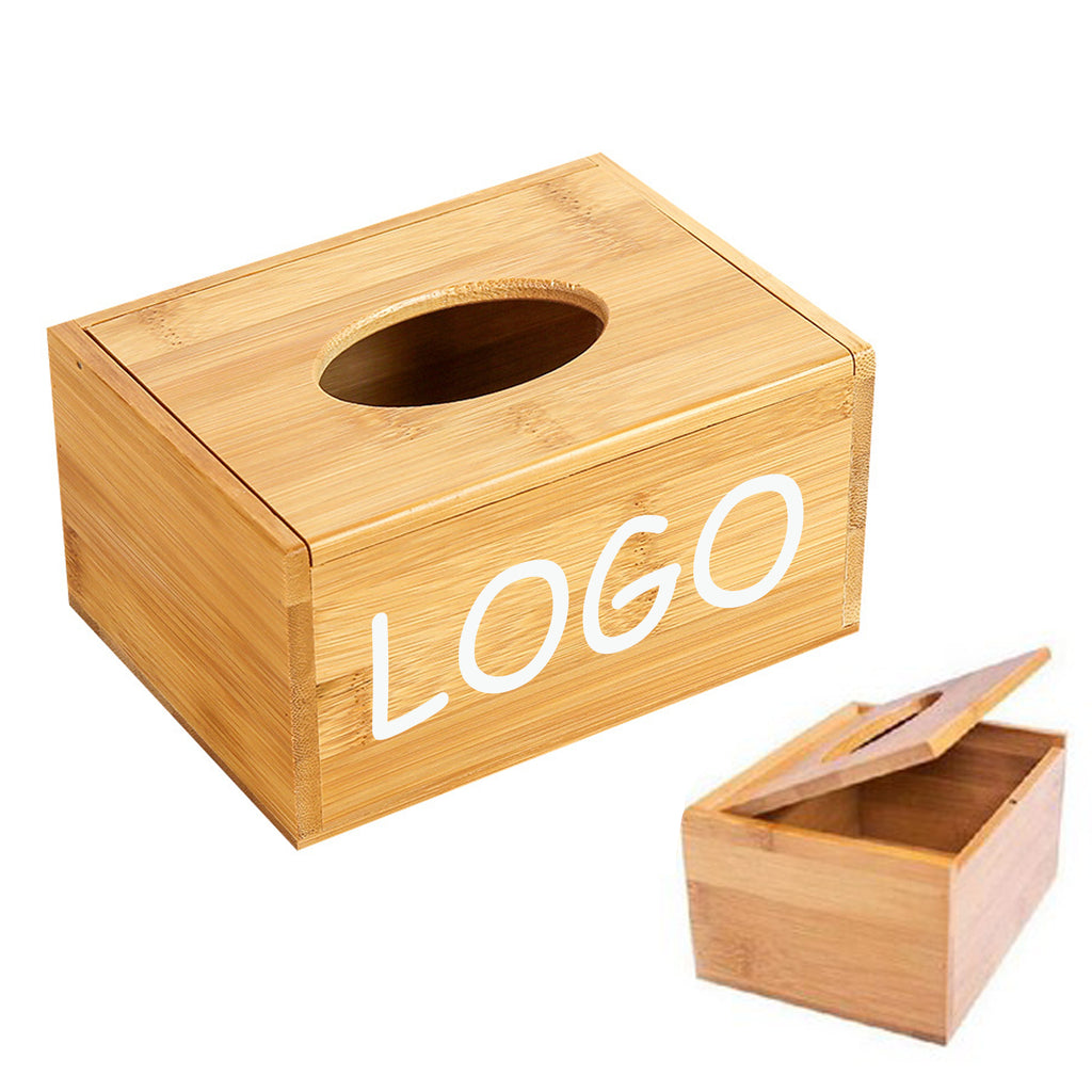 Clamshell Wooden Rectangular Tissue Box