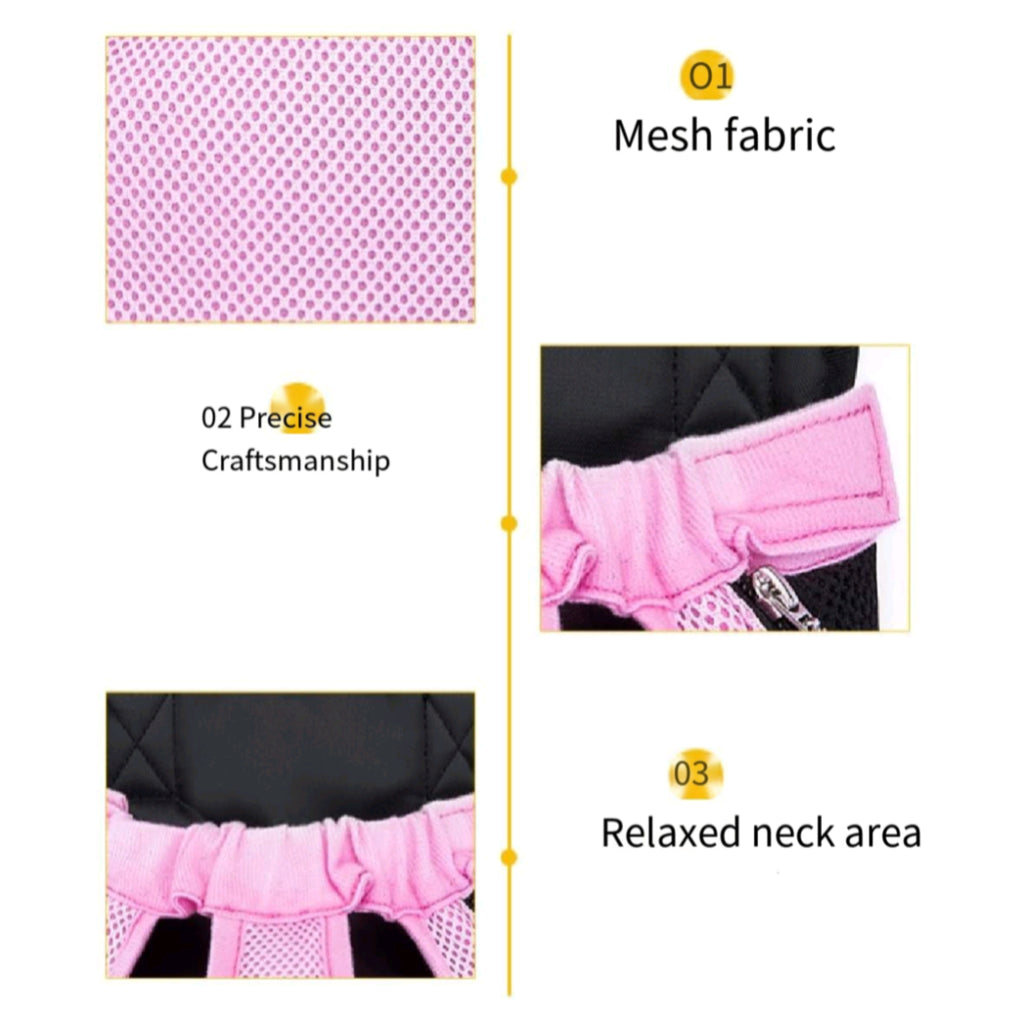 Vented Mesh Pet Carrier Backpack Front Travel Hiking Bike