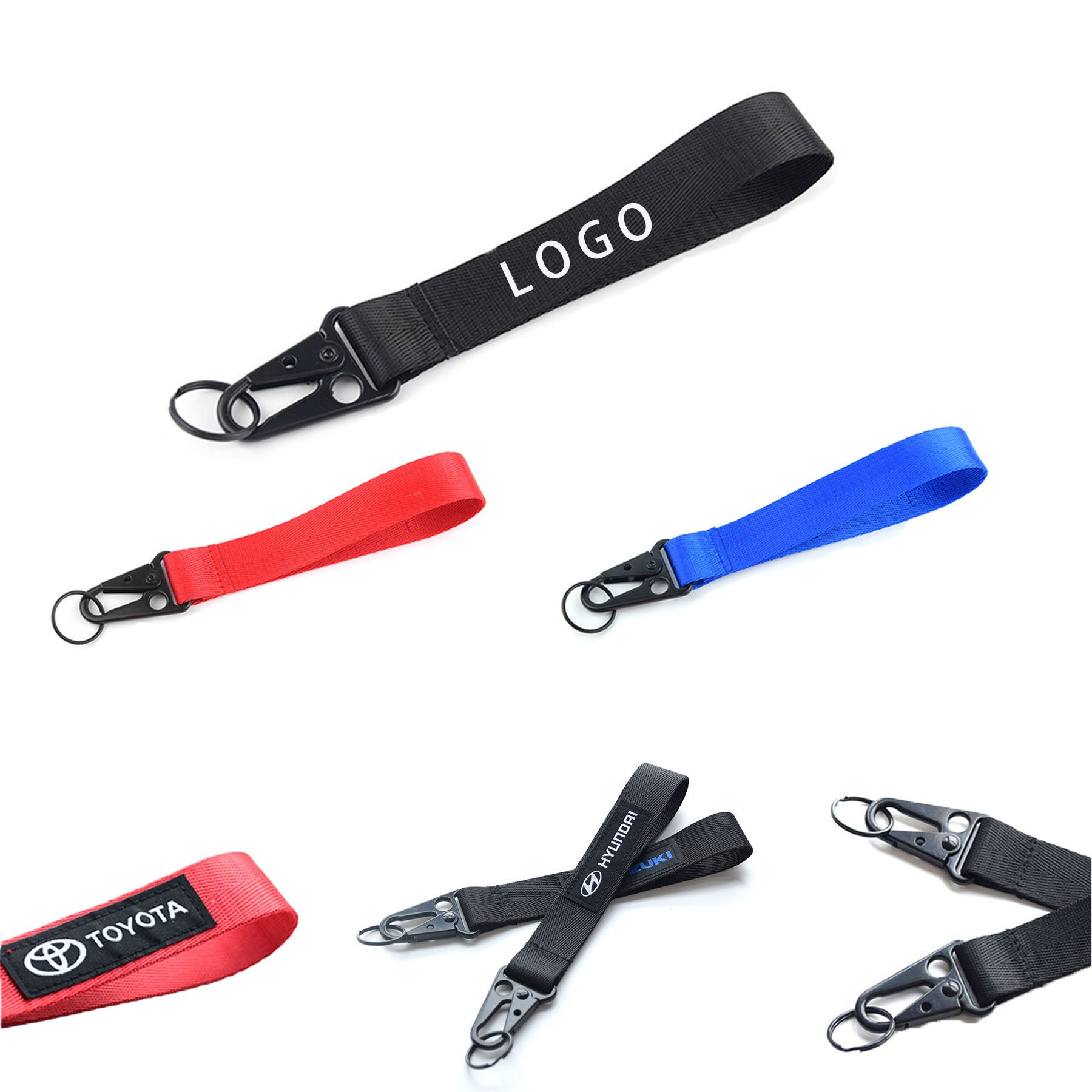 Nylon Short Lanyard Keychain