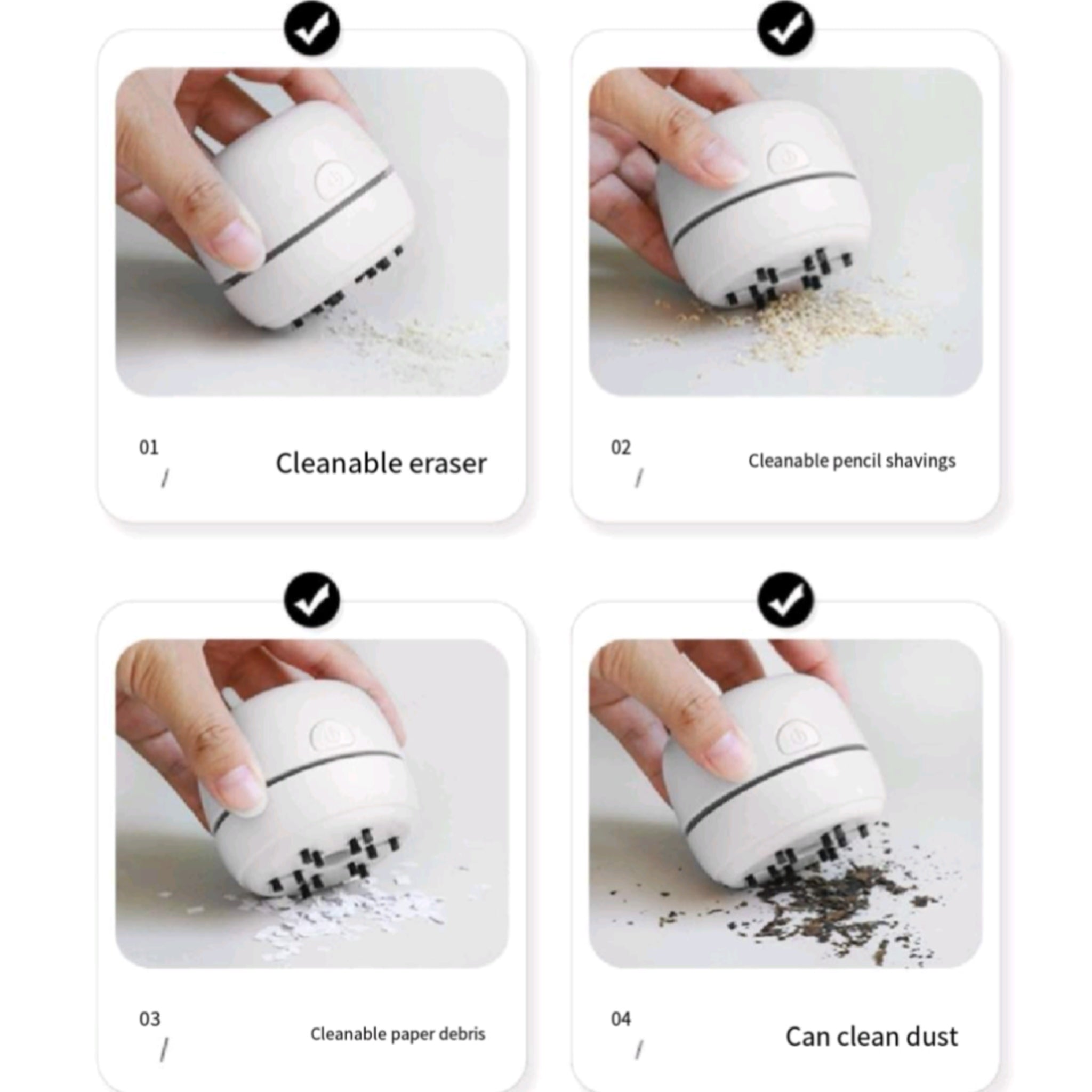 Cordless Mini Vacuum Strong Clean Desk Keyboard Eraser Dust
