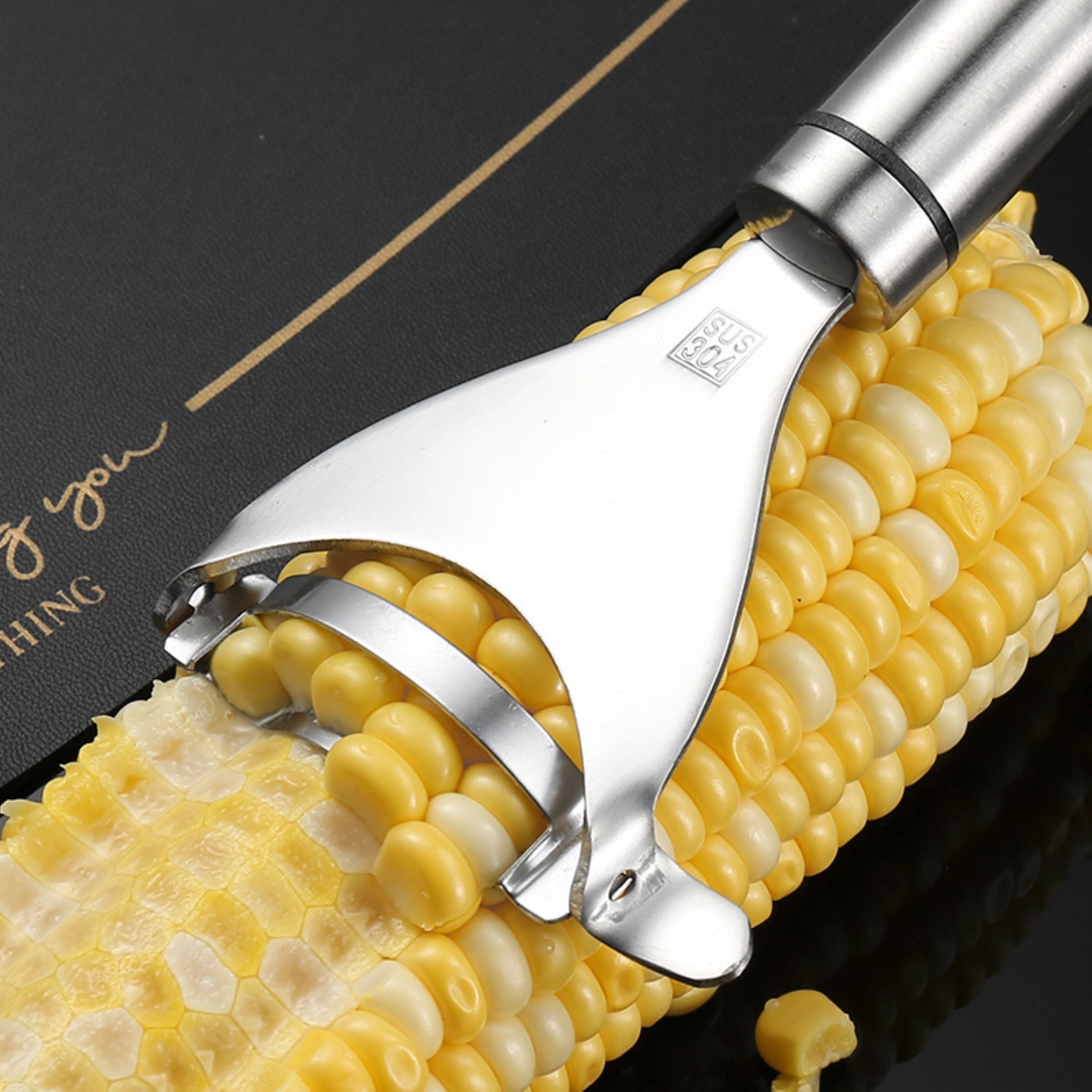 Stainless Steel Round - tube Handle Corn Stripper