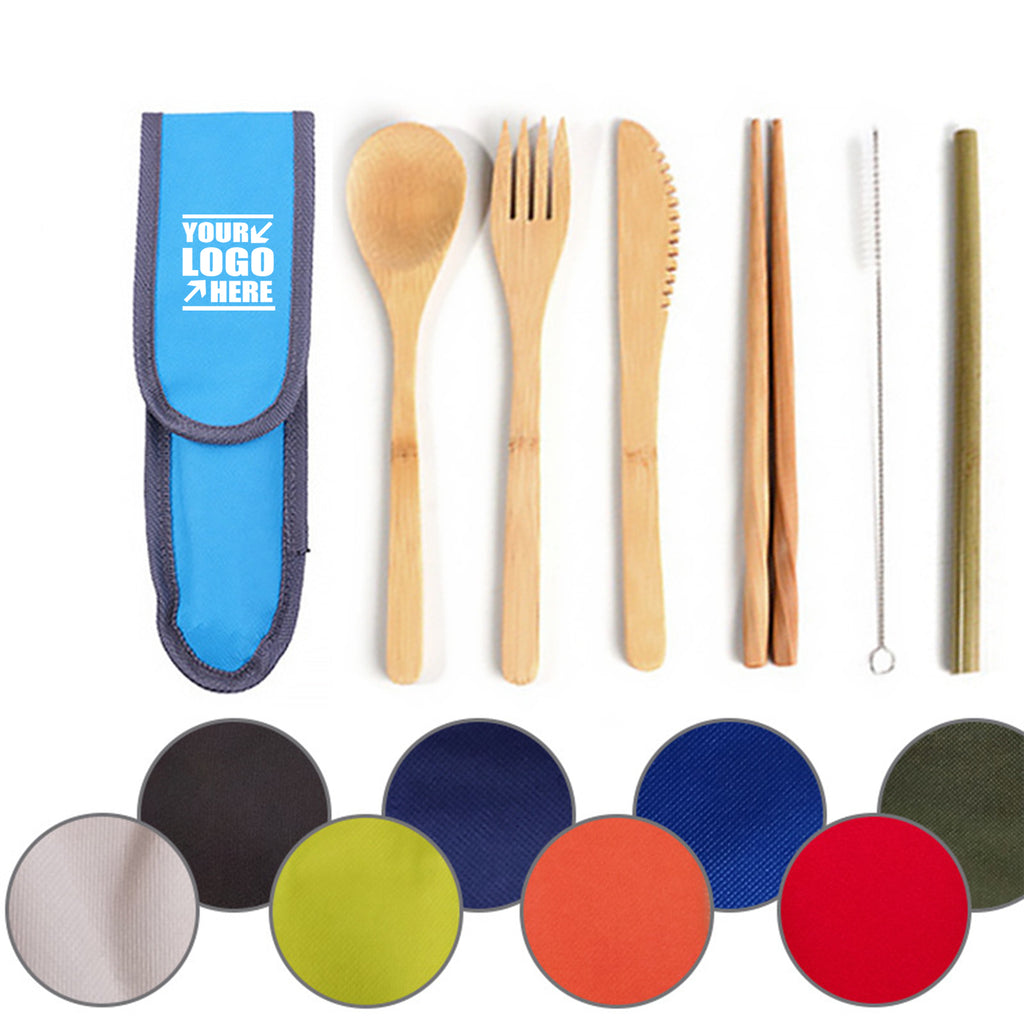 Bamboo Utensils Cutlery Set With Pouch