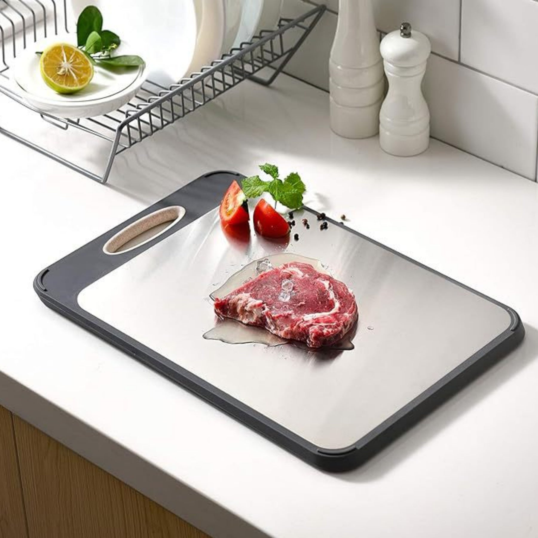Stainless Steel Double-Sided Cutting Board