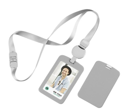 Retractable Lanyard Silicone ID Badge Holder