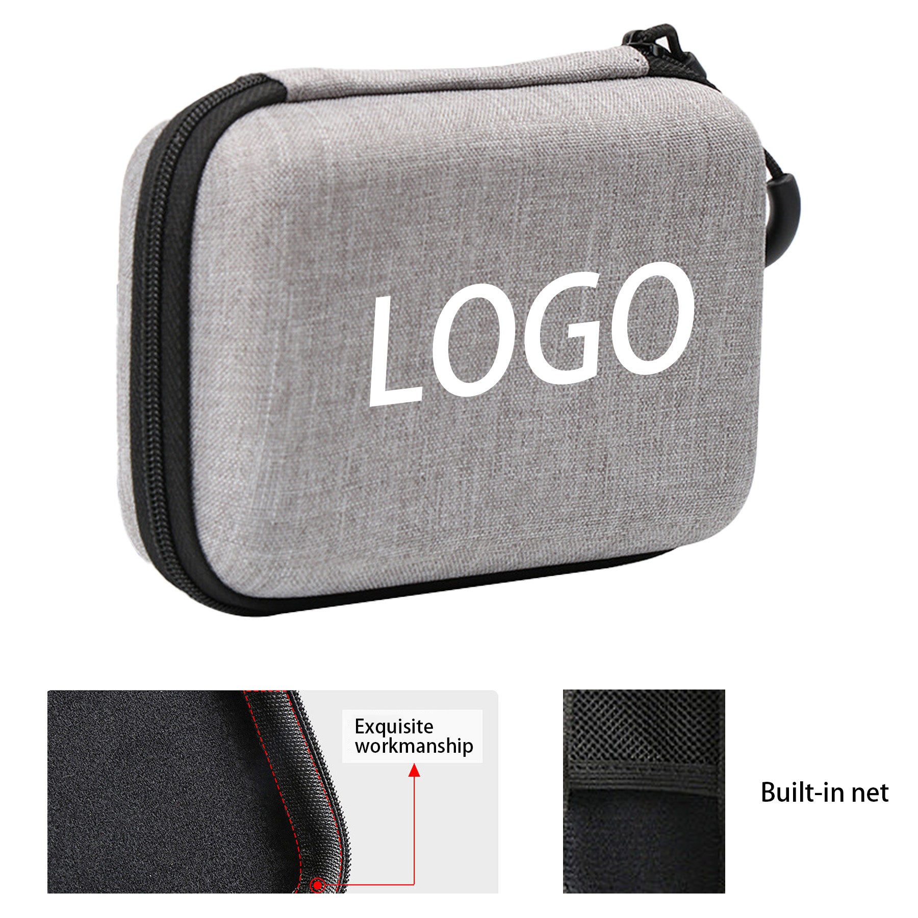 Hard Case EVA Data Cable Storage Bag
