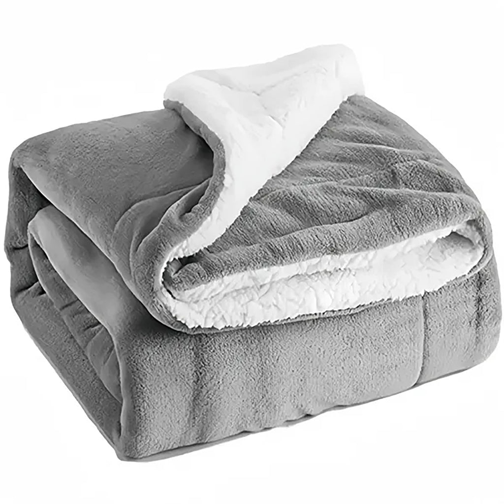 Double Layer Sherpa Throw Fleece Thick Blanket