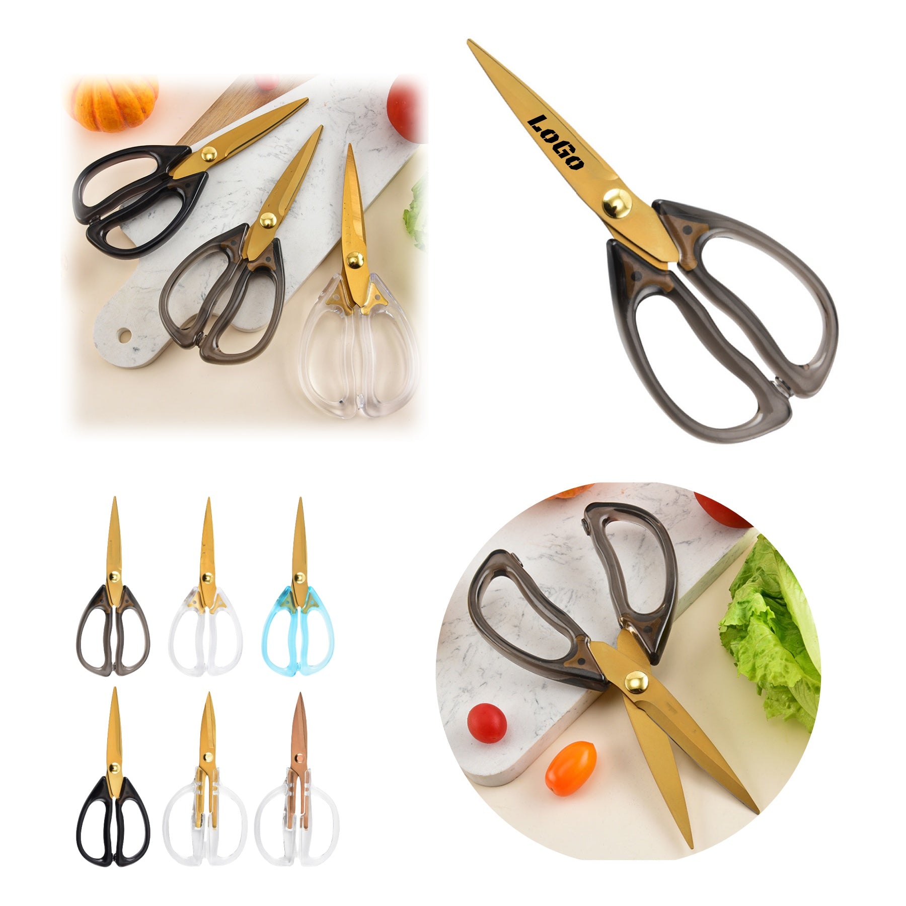 Stainless Steel Kitchen Scissors With Acrylic Handle