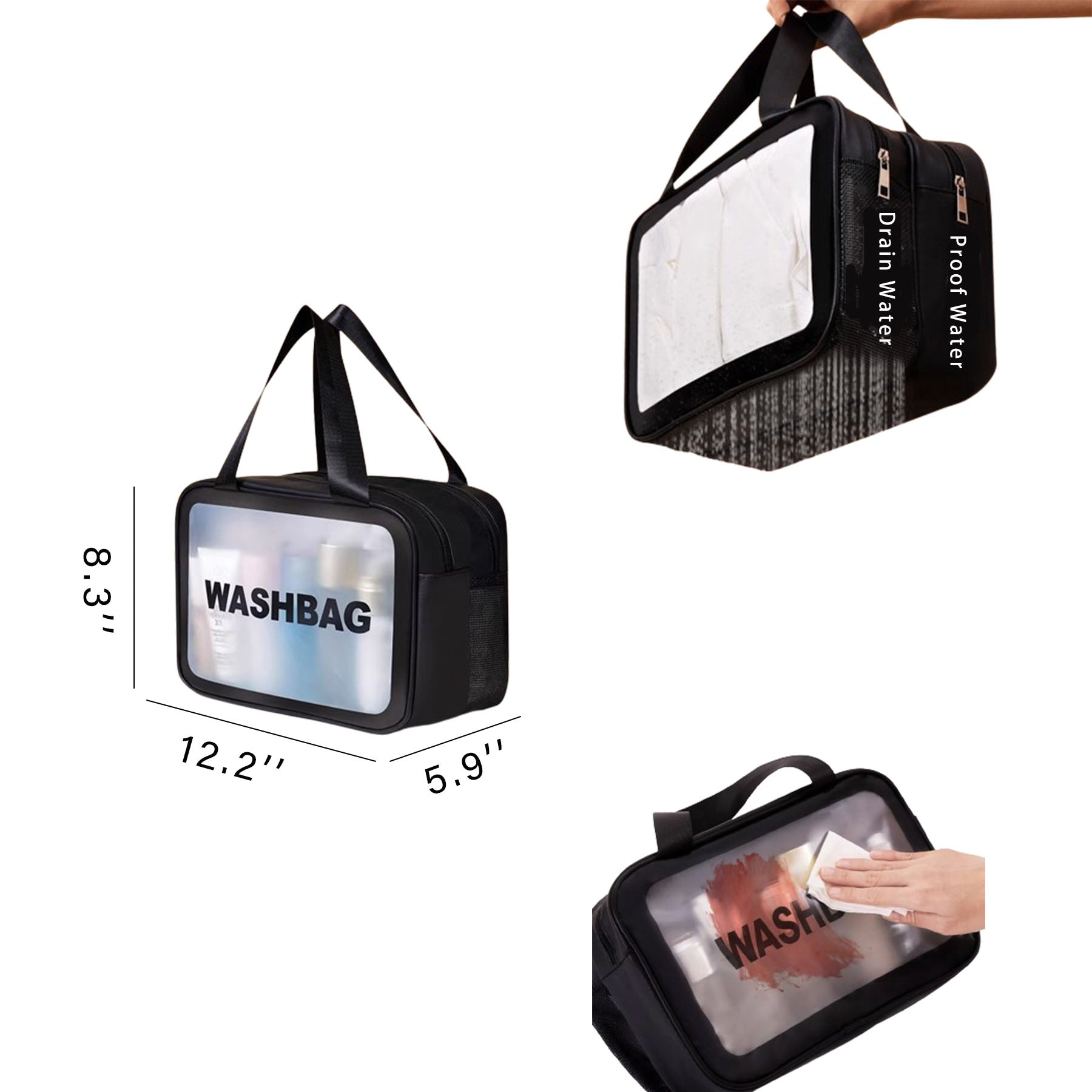 Double-layer Dry And Wet Separation Makeup Bag