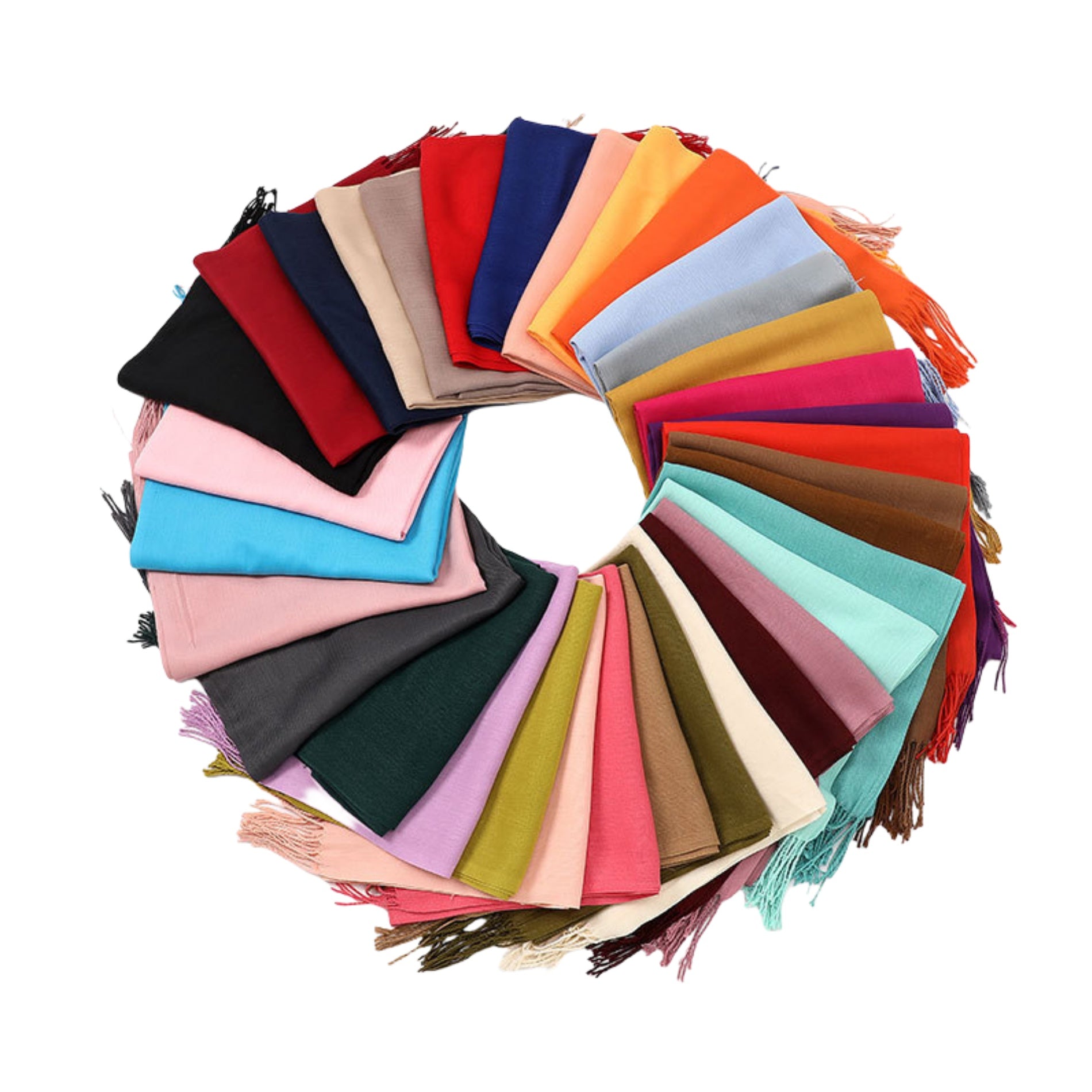 Women'S Winter Solid Color Embroidery Warm Scarf