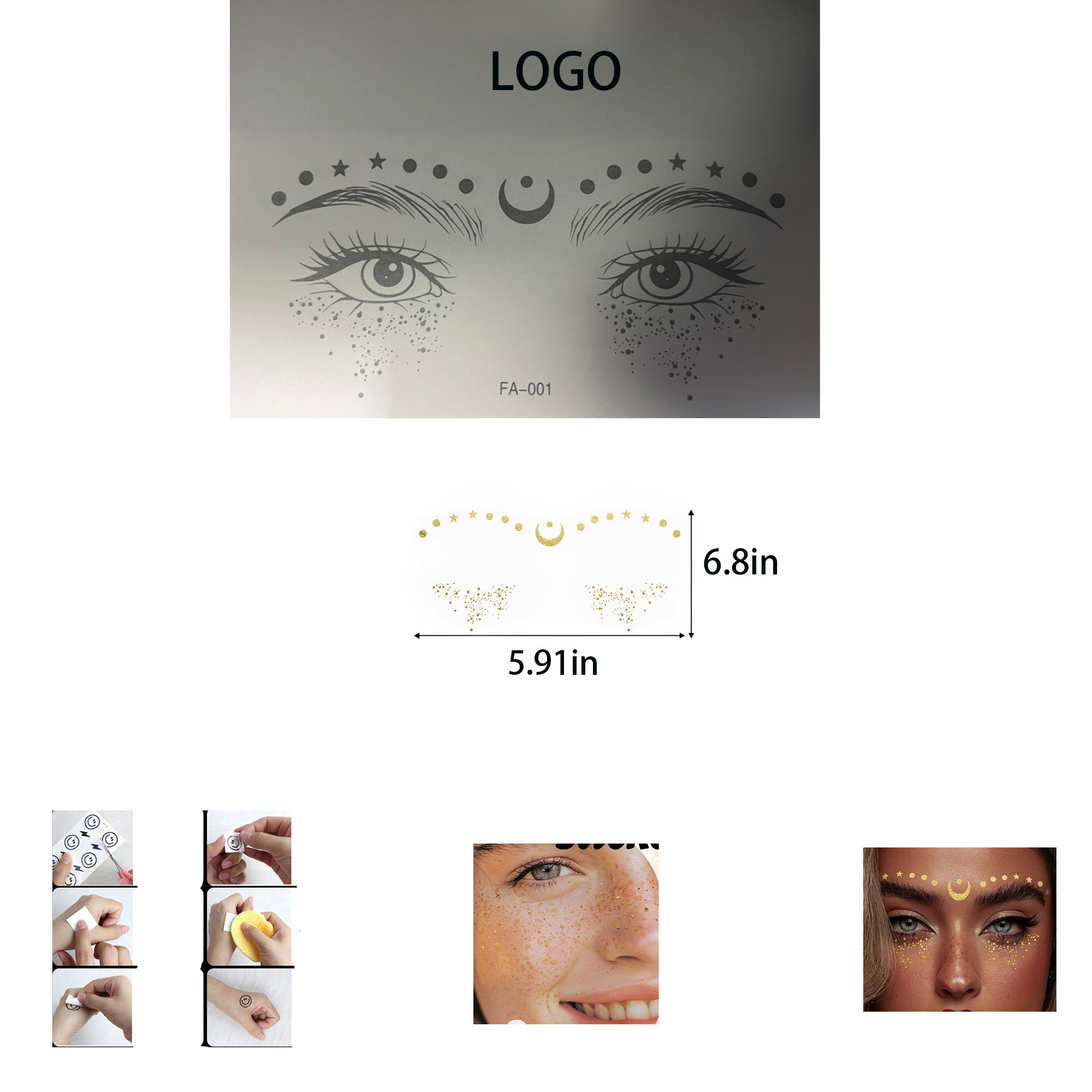Custom Glitter Freckle Stickers