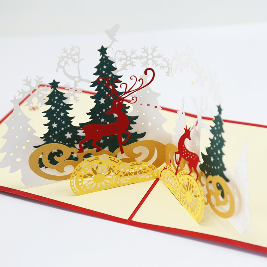 3D Christmas Greeting Cards With Envelopes