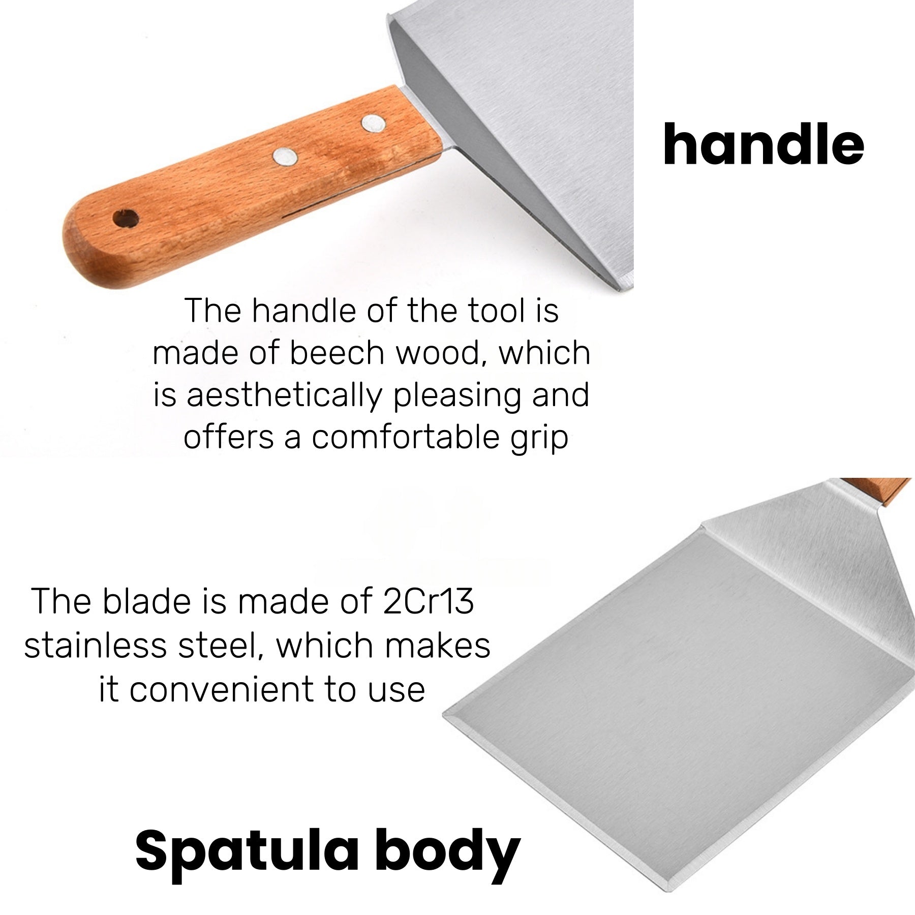 Stainless Steel Three - Sided Kitchen Spatula