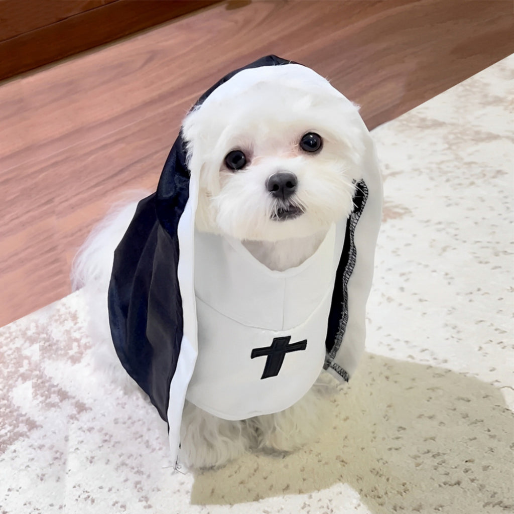 Funny Nun Pet Costume Cat Dog Small Medium Photo Cosplay