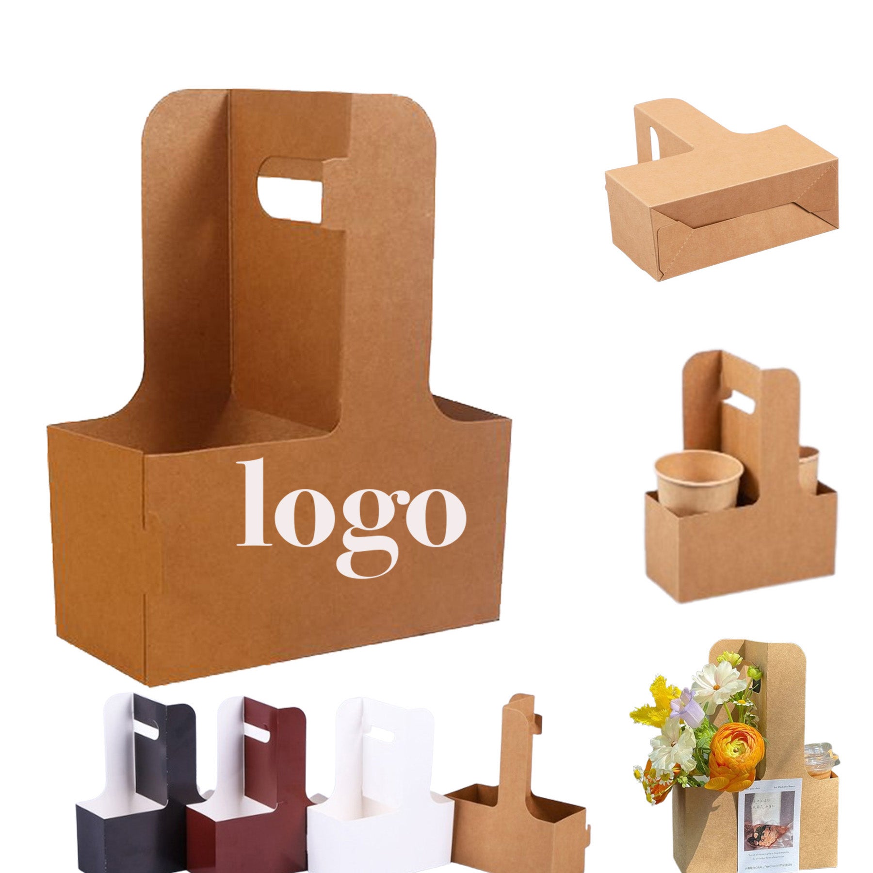Kraft Paper Double Cup Portable Holder