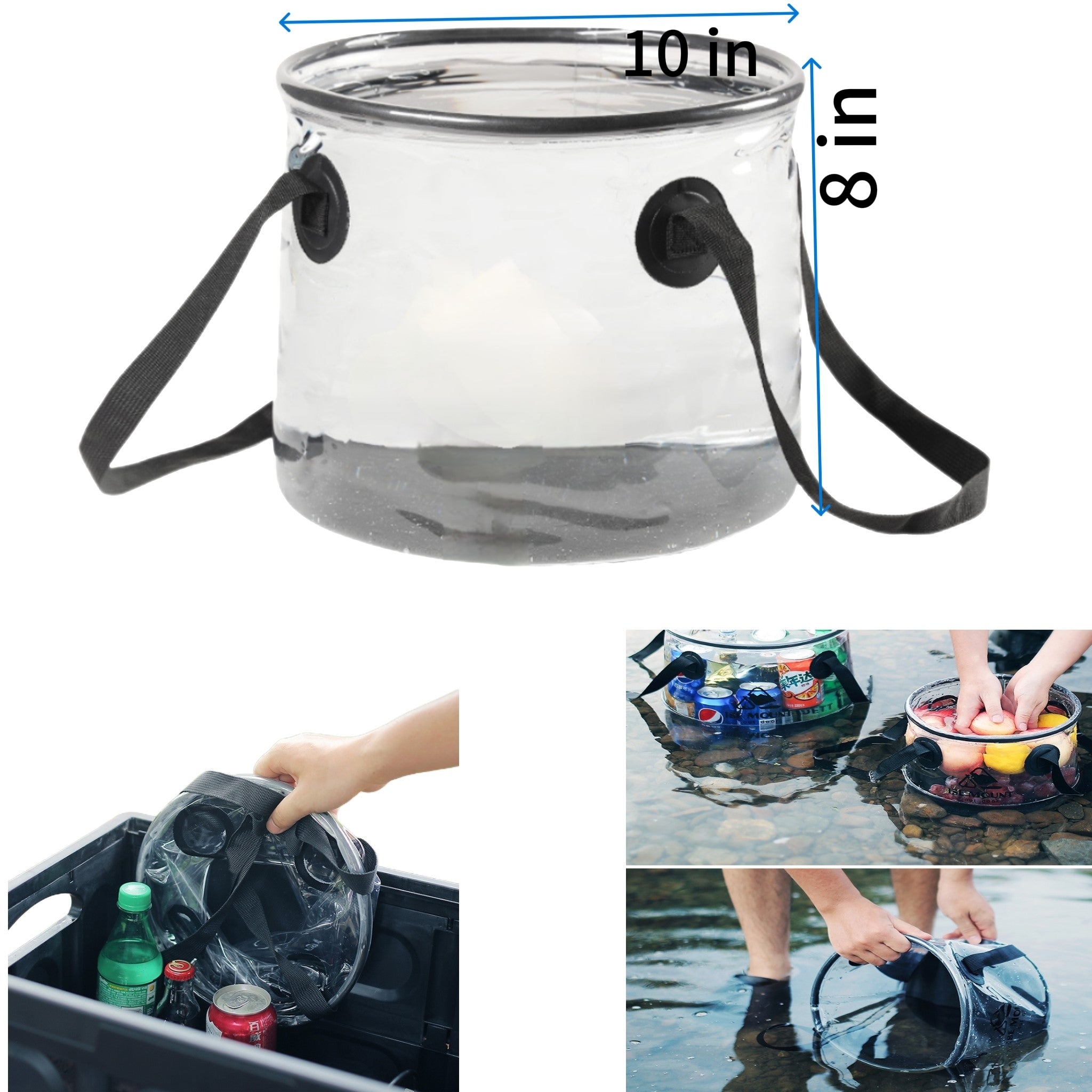 Transparent Round Folding Bucket
