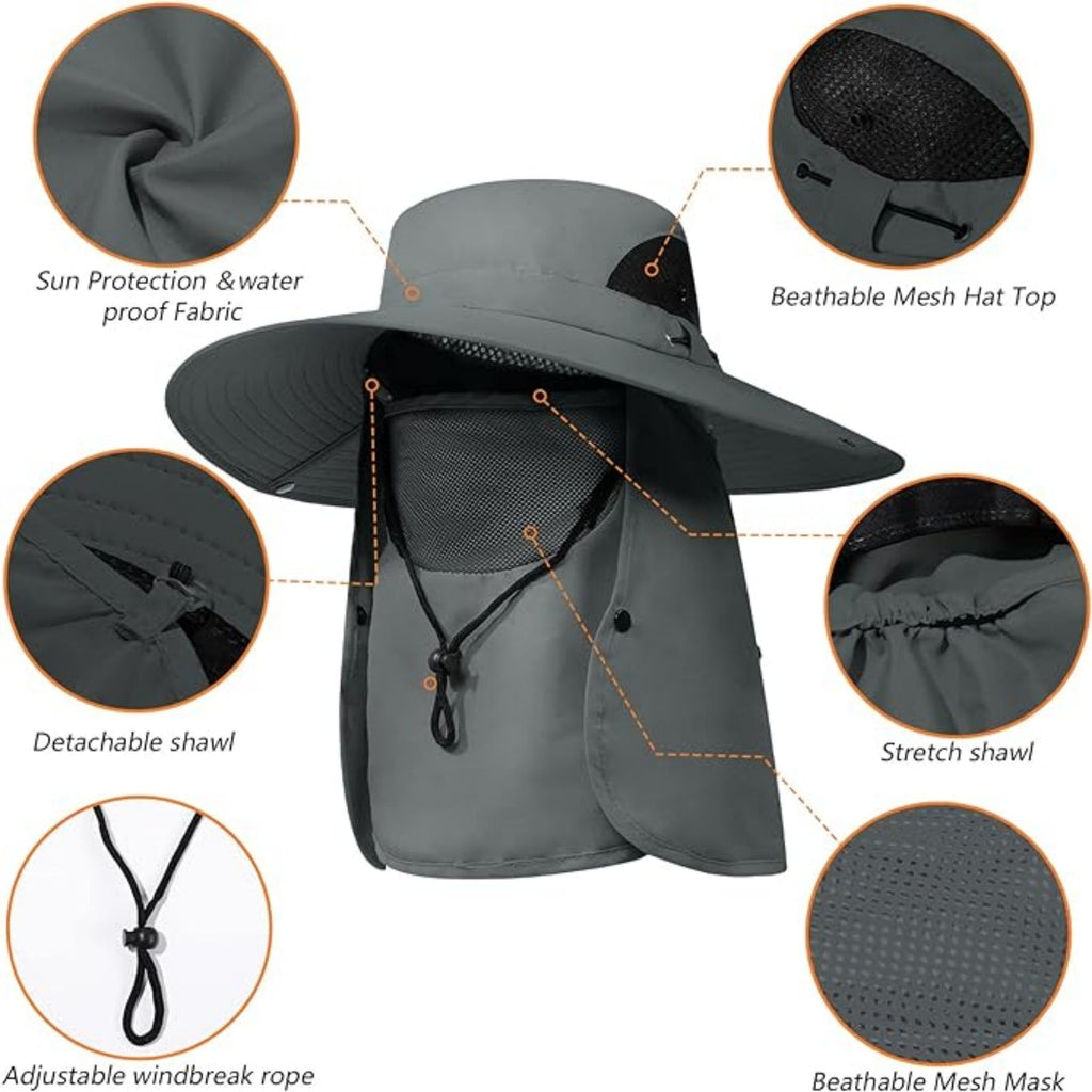Summer Outdoor Breathable Large Brim Sunscreen Hat