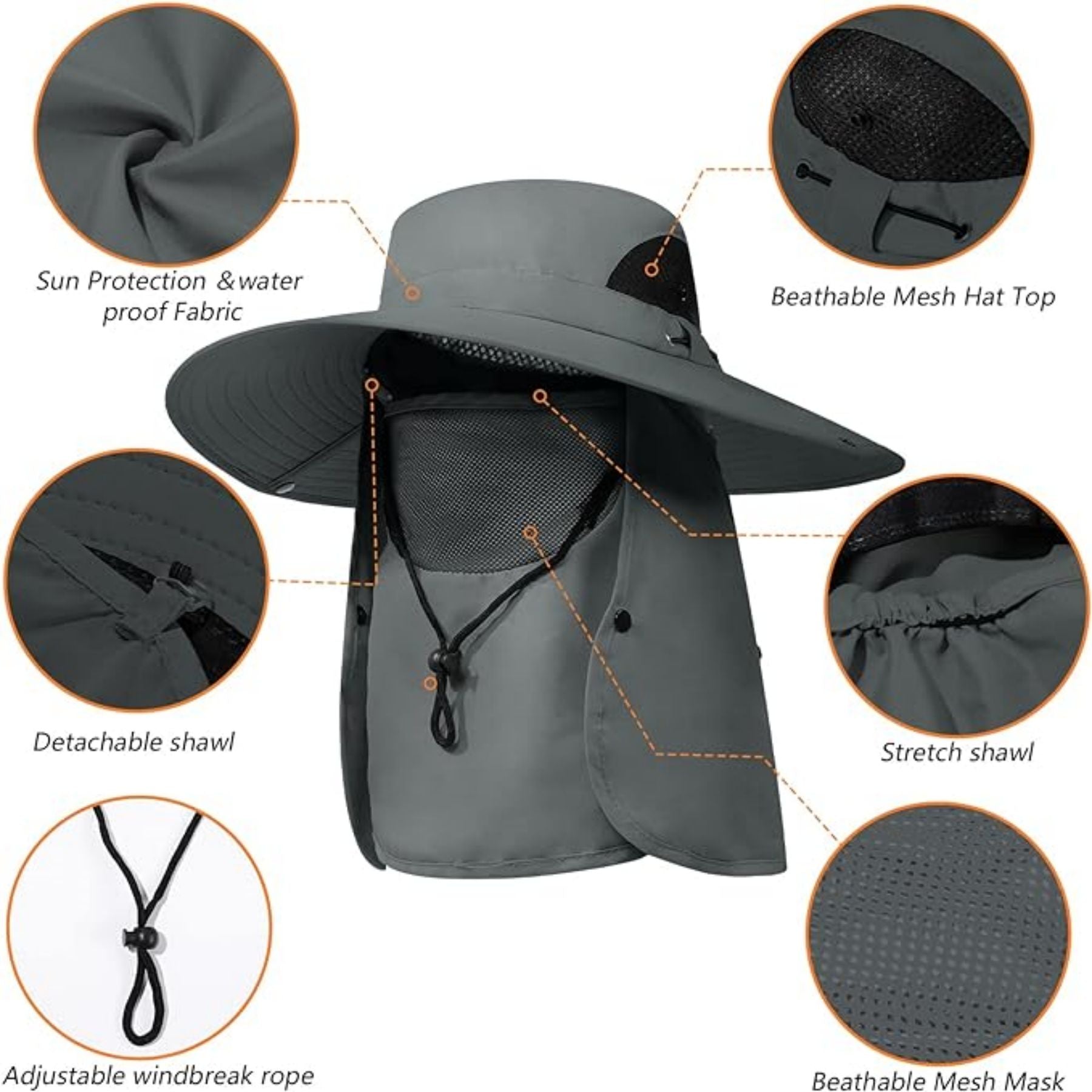 Summer Outdoor Breathable Large Brim Sunscreen Hat